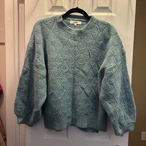 J. Me Soft Blue Textured Sweater w/Balloon Sleeves - UK Brand